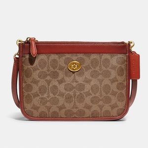 COACH Slim Turnlock Crossbody In Signature Canvas